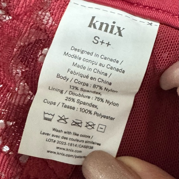 Knix Wireless DEEP RED Lace bustier bra - size S++ - Picture 11 of 11